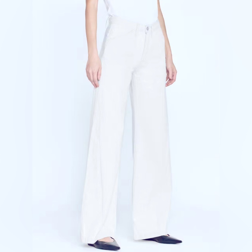 Brand New with Tags Frame White Denim Le Baggy Palazzo Size 33